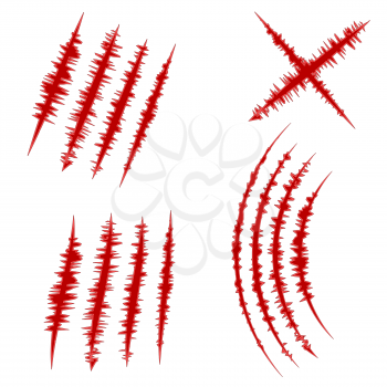 Monster Red Claw Collection Isolated on White Background