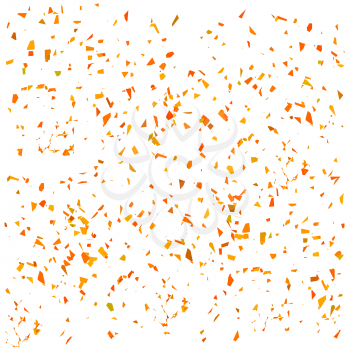 Orange Confetti Isolated on White Background. Paper Falling Confetti.