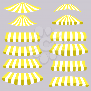 Yellow Tents Isolated on Grey Background for Your Design