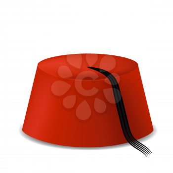 Red Turkish Hat Isolated on White Background