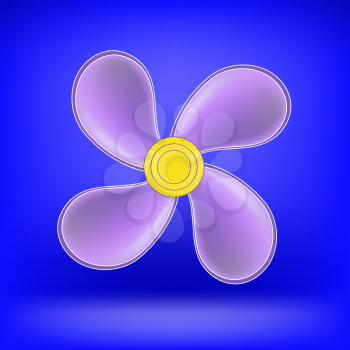 Fan Icon Isolated on Blue Light Background 