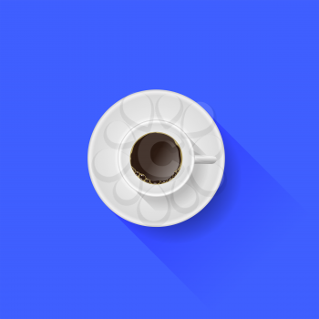 Cup of Coffee Isolated on Blue Background