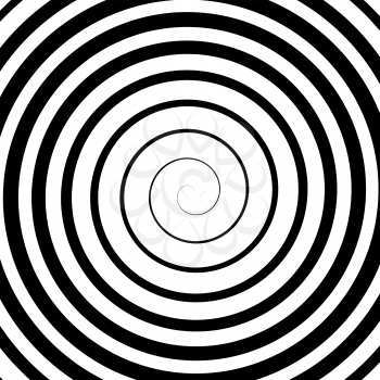 Black Spiral Background. Hypnotic Monochrome Sripal Pattern
