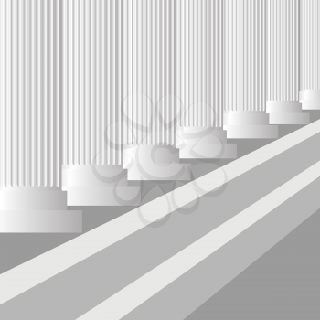 Grey Columns Background. Classic Greek Grey Pillars