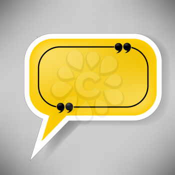 Yellow Speech Bubble Isolated on Grey Background