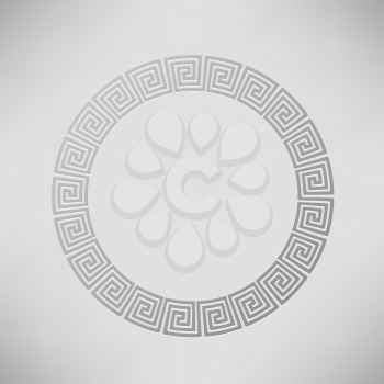 Greek Ornamental  Circle Frame Isolated on Grey Background