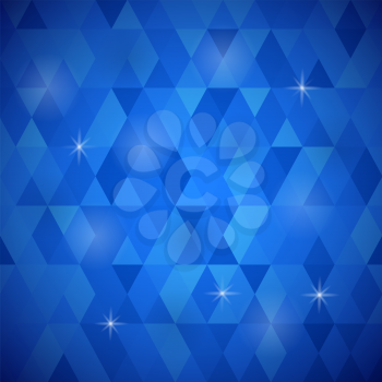 Abstract Blue Background. Blue Geometric Retro Mosaic Pattern