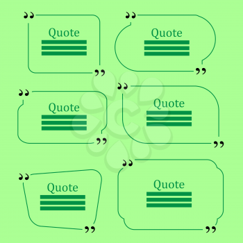 Vector Quote Bubble. Set of Speech Bubbles. Empty Templates on Green Background
