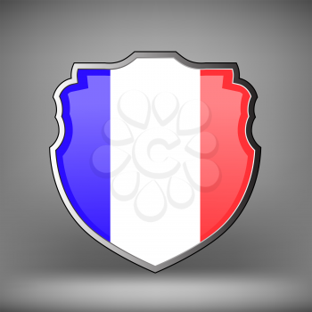 French Shield Isolated on Soft Grey Background