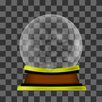 Empty Snow Globe Isolated on Checkered Background