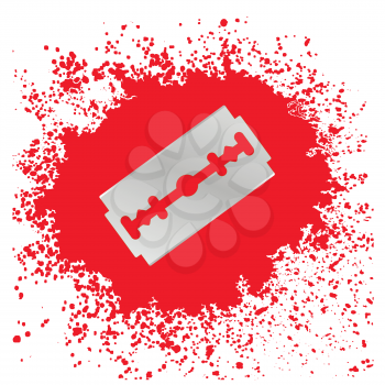 Blade Icon Isolated  on Red Drops Background