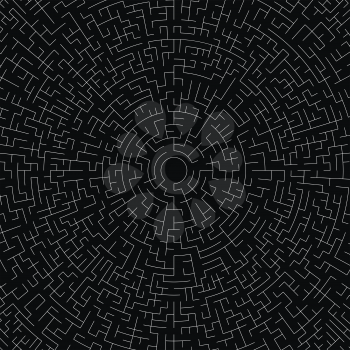 Labyrinth Isolated on Black Background. Kids Maze