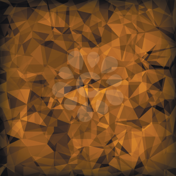 Brown Polygonal Background. Brown Crystal Triangle Pattern