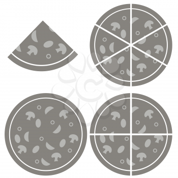 Pizza  Icon Isolated on White Background. Silhouette of Pizza