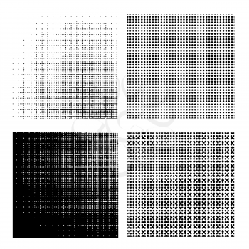 Set of Dotted Textures on White Background. Halftone Pattern Collection.