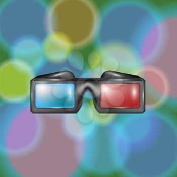 Glasses for Watching Movies on Colorful Blutted Backround
