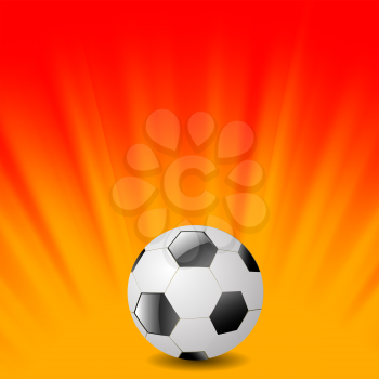 Sport Football Icon on Orange Wave Background