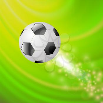 Sport Football Icon on Green Blurred Wave Background