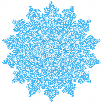 Circle Lace Ornament, Round Ornamental Geometric Doily Pattern