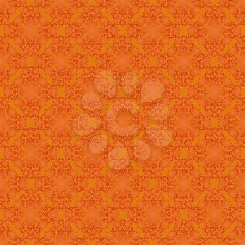 Texture on Orange. Element for Design. Ornamental Backdrop. Pattern Fill. Ornate Floral Decor for Wallpaper. Traditional Decor on Background