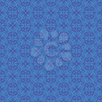 Texture on Blue. Element for Design. Ornamental Backdrop. Pattern Fill. Ornate Floral Decor for Wallpaper. Traditional Decor on Background