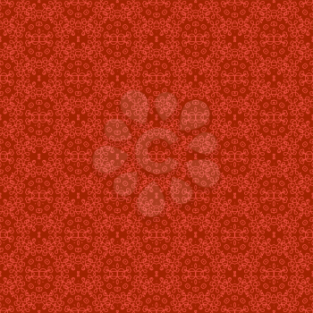 Seamless Texture on Red. Element for Design. Ornamental Backdrop. Pattern Fill. Ornate Floral Decor for Wallpaper. Traditional Decor on Background