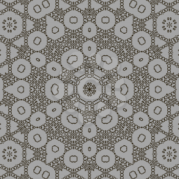 Texture on Grey. Element for Design. Ornamental Backdrop. Pattern Fill. Ornate Floral Decor for Wallpaper. Traditional Decor on Background