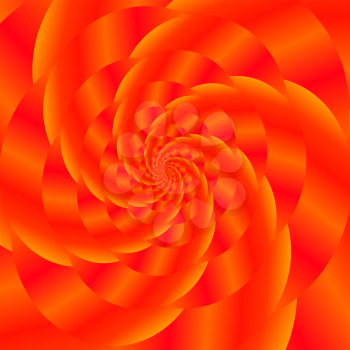 Fractal Design. Abstract  Sphere. Red Spiral Background. Fractal Pattern