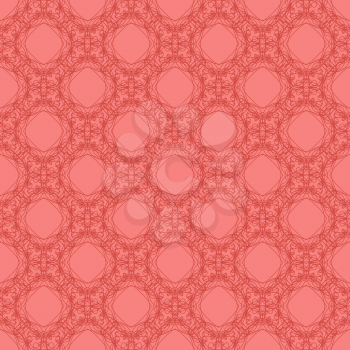 Seamless Texture on Pink. Element for Design. Ornamental Backdrop. Pattern Fill. Ornate Floral Decor for Wallpaper. Traditional Decor on Pink Background