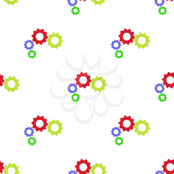 Gears Isolated on White Background. Seamless Gears Pattern