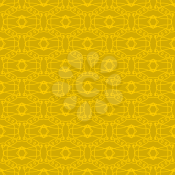 Yellow Seamless Texture. Element for Design. Ornamental Backdrop. Pattern Fill. Ornate Decor for Wallpaper. Traditional Decor on Background