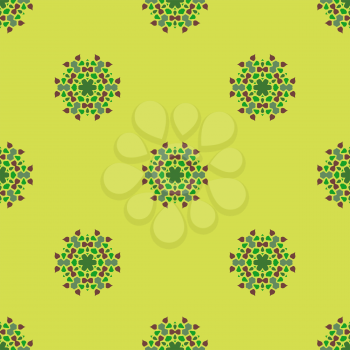 Creative Ornamental Seamless Green Pattern. Geometric Decorative Background