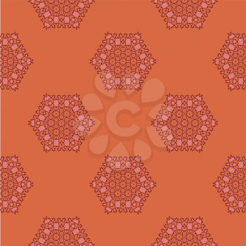 Creative Ornamental Seamless Red Pattern. Geometric Decorative Background