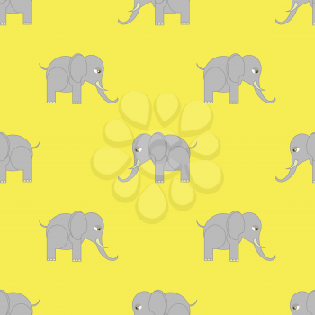Big Elephant Seamless Pattern. Zoo Animal Background.