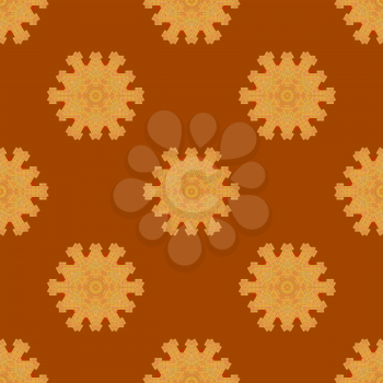 Red Brick Seamless Ornament Isolated on Orange Background