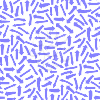 Different Blue Arrows Seamless Pattern on White