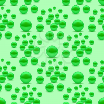 Fresh Natural Green Peas Seamless Pattern Isolated on Green