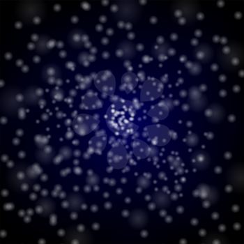 Glitter particles background effect. Sparkling texture. Star dust sparks in explosion on blue background