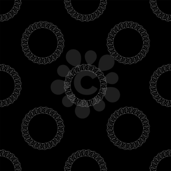 Seamless Black White Chain Pattern. Creative Decorative Background