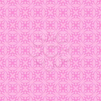 Vector Pink Ornamental Seamless Line Pattern. Endless Texture. Oriental Geometric Ornament