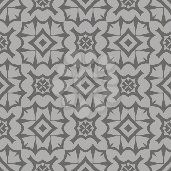 Decorative Retro Seamless Pattern. Ornamental Grey Background