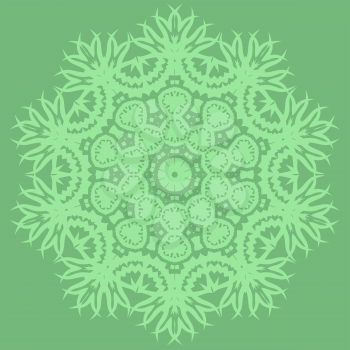 Green Ornamental Line Pattern. Endless Texture. Oriental Geometric Ornament