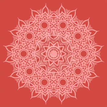 Red Ornamental Line Pattern. Endless Texture. Oriental Geometric Ornament