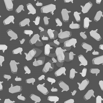Speech Bubbles Seamless Pattern on Grey Background