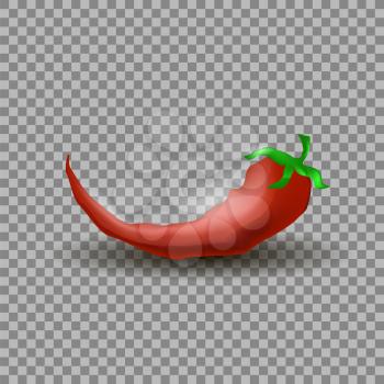 Realistic Natural Hot Red Cayenne Chili Pepper on Checkered Background. Natural Vegetable Spice for Culinary Products.