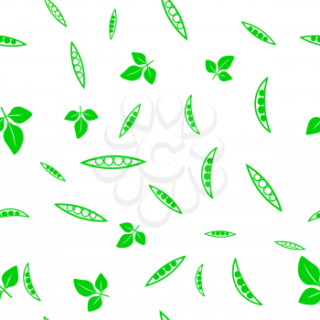 Green Soybeans Seamless Pattern Isolated on White Background