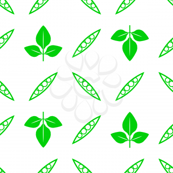 Green Soybeans Seamless Pattern Isolated on White Background