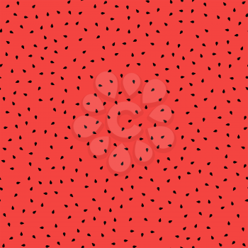 Fresh Sweet Natural Ripe Watermelon Seamless Pattern with Black Seeds