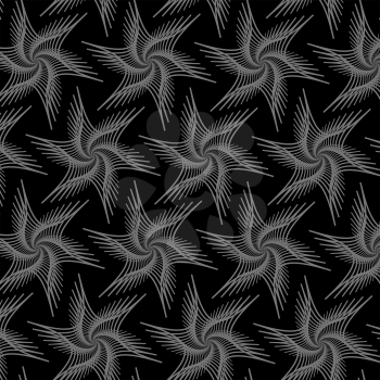 Floral Grey Line Pattern. Decorative Repeated Structure.