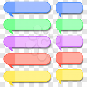 Colored Speech Bubbles on Grey Checkered Background